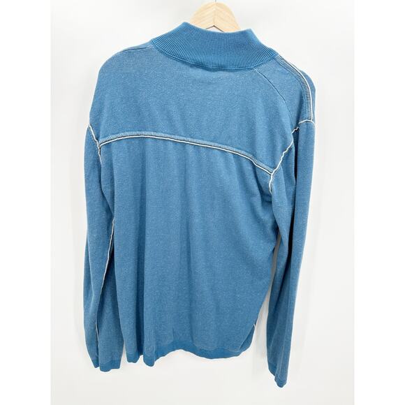 Sundance Blue Highland Stitch Henley Pullover Sweater Men's Size X-Large XL - Picture 2 of 7